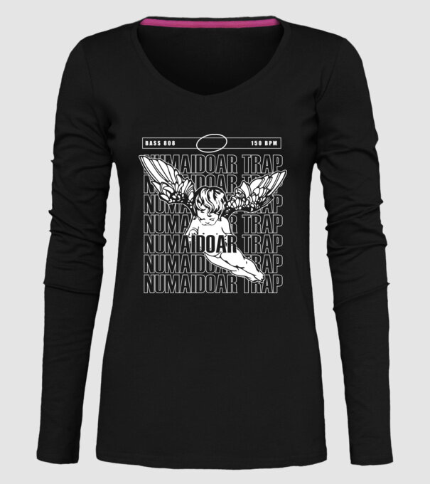 numaidoar trap model negru pe tricou