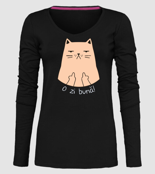 O zi bună model negru pe tricou