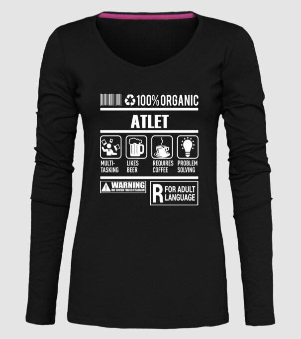 ATLET model negru pe tricou
