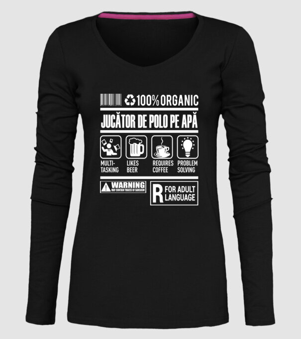 JUCĂTOR DE POLO PE APĂ model negru pe tricou