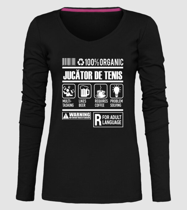 JUCĂTOR DE TENIS model negru pe tricou