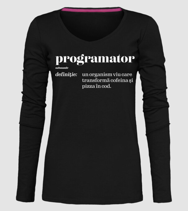 programator - substantiv model negru pe tricou