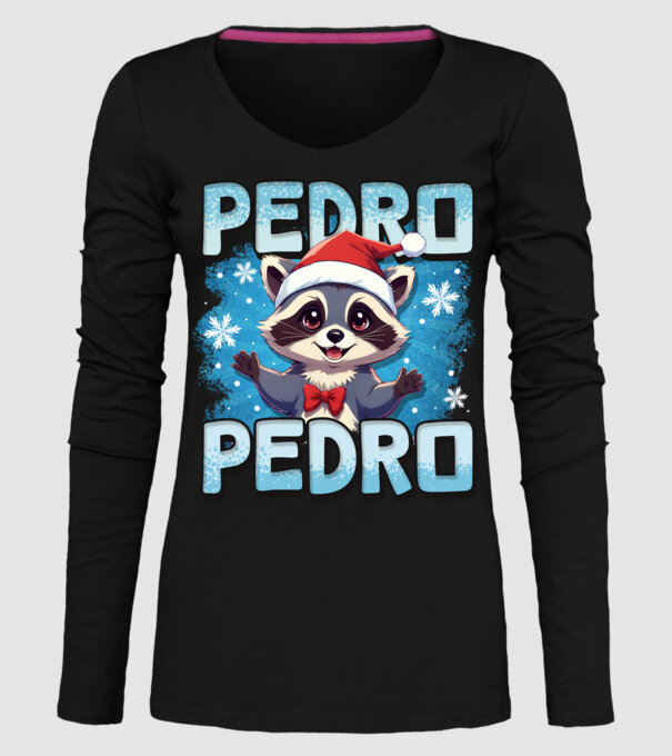 Pedro pedro retro xmas model negru pe tricou