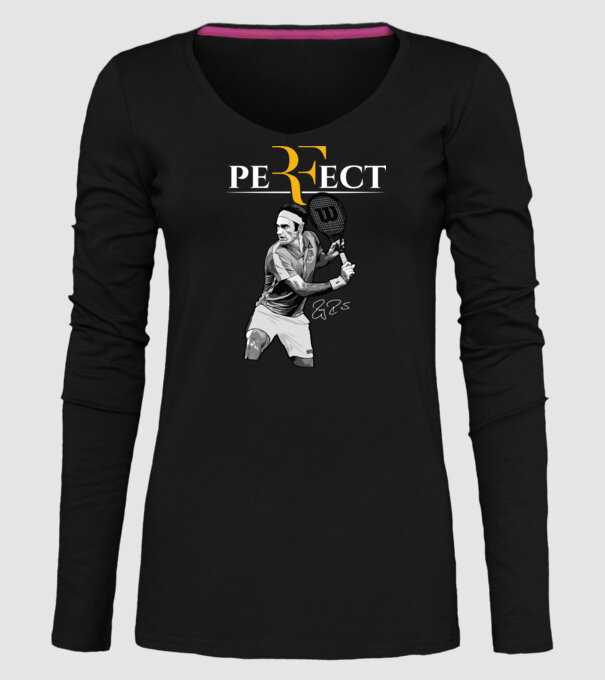 peRFect model negru pe tricou