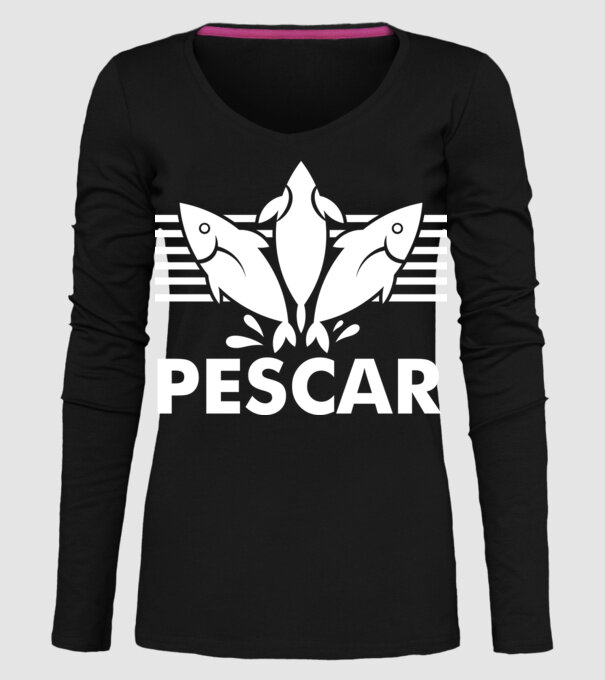 Pescar original model negru pe tricou