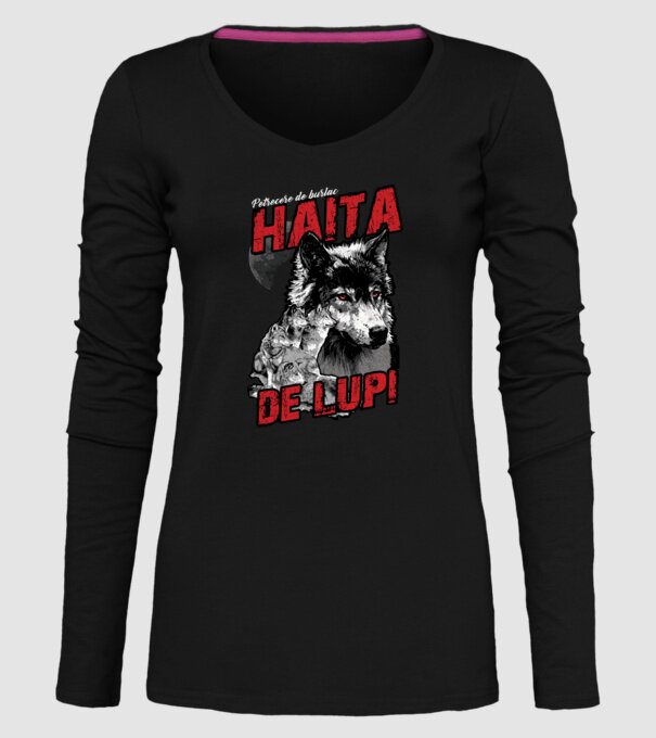 Petrecere de burlac - haită de lupi model negru pe tricou
