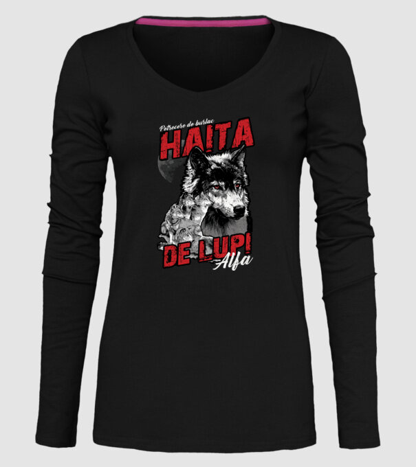 Petrecere de burlac - haită de lupi masculi alfa model negru pe tricou