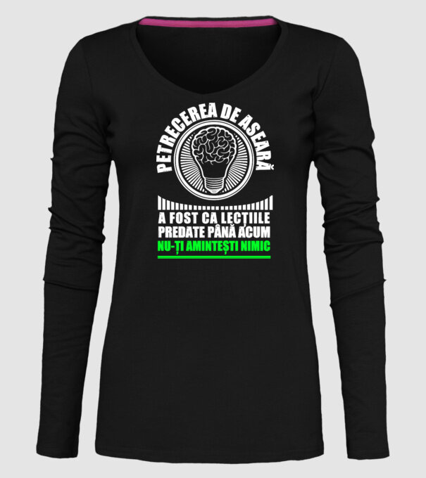petrecerea de aseară a fost ca lecțiile predate până acum, nu-ți amintești nimic D8704465 model negru pe tricou