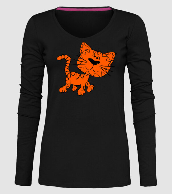 Pisică model negru pe tricou