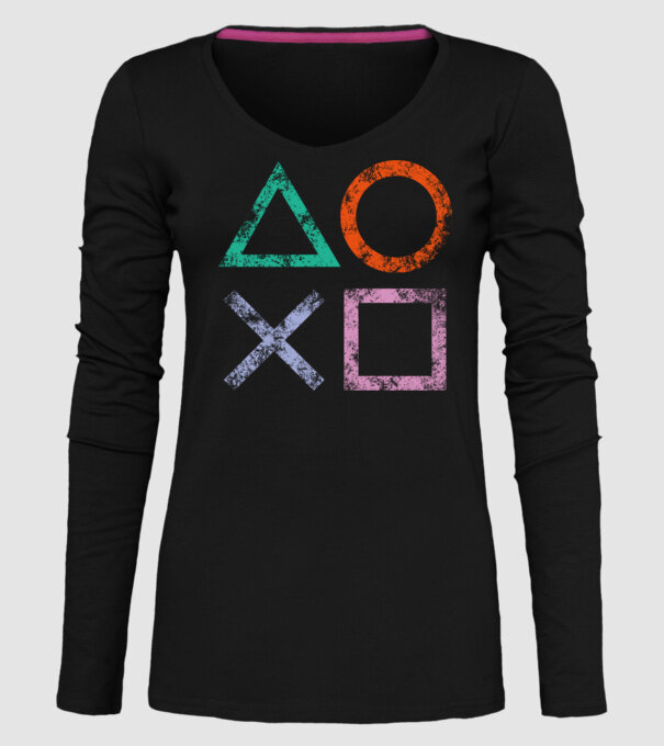 PlayStation icon model negru pe tricou