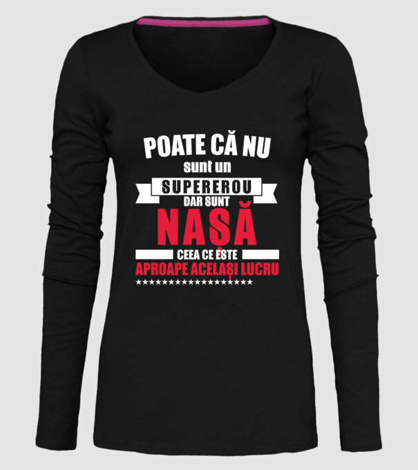 Poate că nu sunt un supererou, dar sunt nașă, ceea ce este aproape același lucru model negru pe tricou