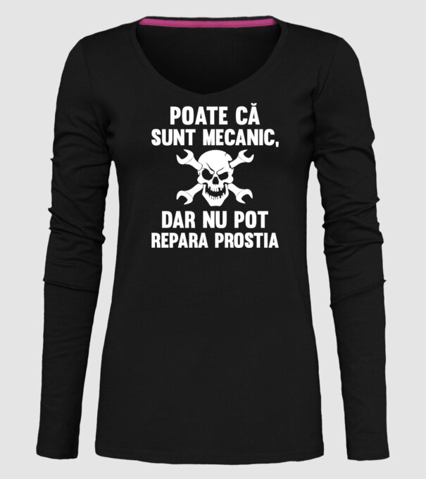 Poate că sunt mecanic, dar nu pot repara prostia model negru pe tricou