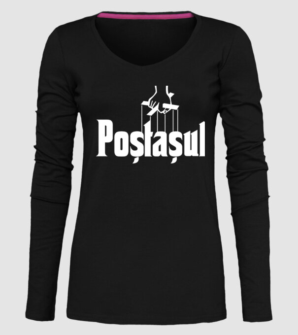poștașul model negru pe tricou