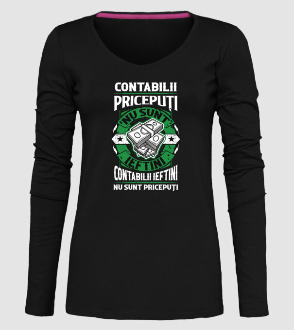 contabilii pricepuți nu sunt ieftini, contabilii ieftini nu sunt pricepuți model negru pe tricou