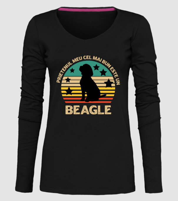 Prietenul meu cel mai bun este un beagle model negru pe tricou