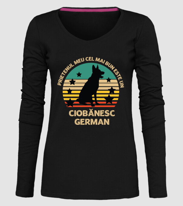 Prietenul meu cel mai bun este un ciobănesc german model negru pe tricou