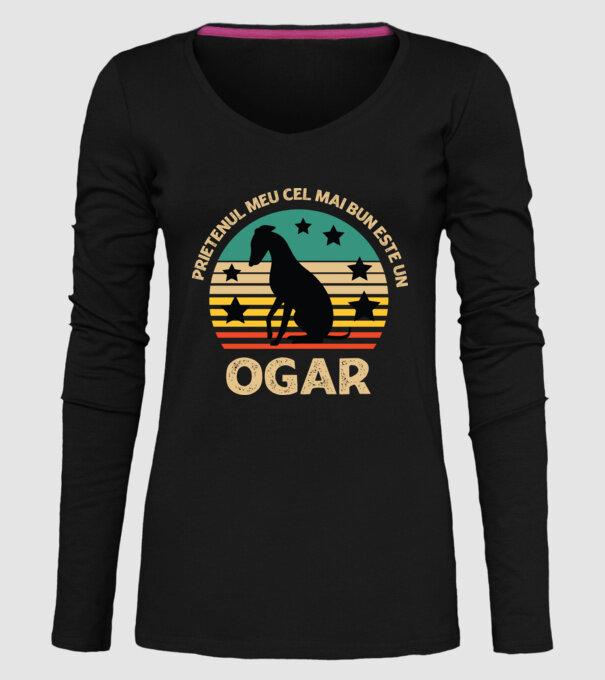 Prietenul meu cel mai bun este un ogar model negru pe tricou