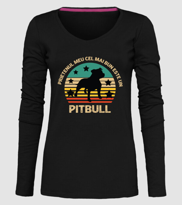 Prietenul meu cel mai bun este un pitbull model negru pe tricou