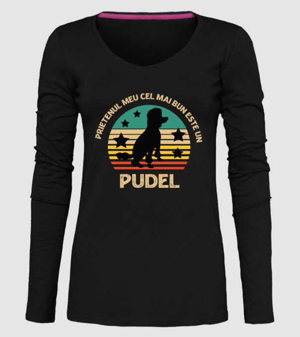 Prietenul meu cel mai bun este un pudel model negru pe tricou