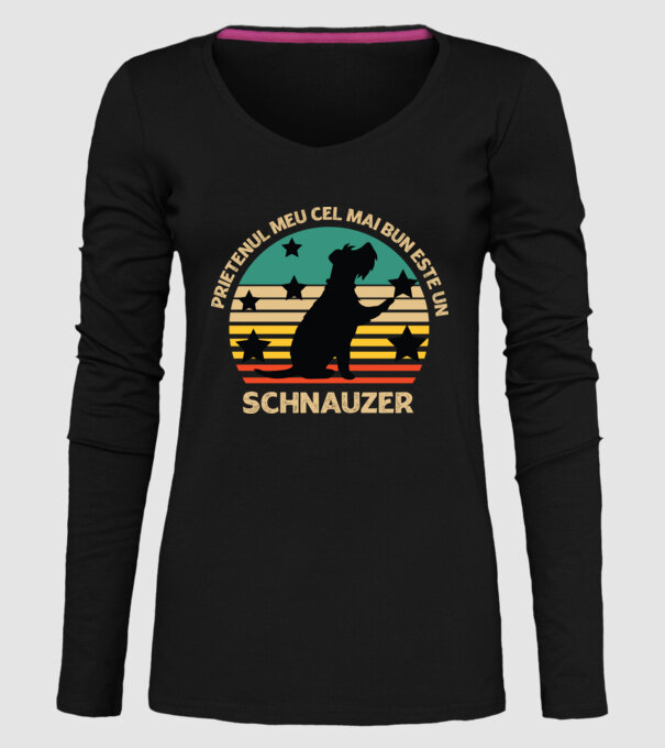 Prietenul meu cel mai bun este un schnauzer model negru pe tricou