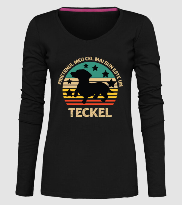 Prietenul meu cel mai bun este un teckel model negru pe tricou