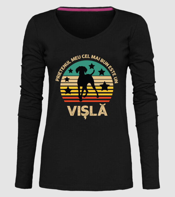 Prietenul meu cel mai bun este o vișlă model negru pe tricou