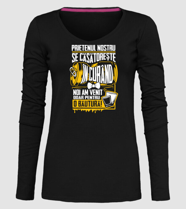 Prietenul nostru se căsătorește în curând model negru pe tricou