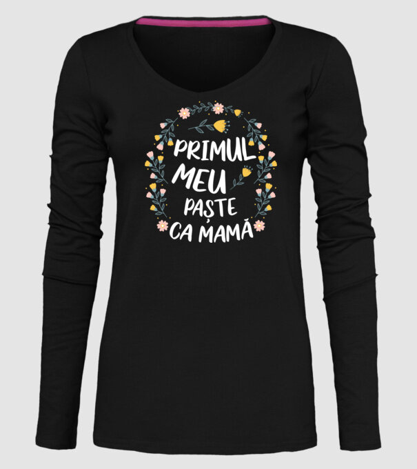 Primul meu Paște ca mamă model negru pe tricou
