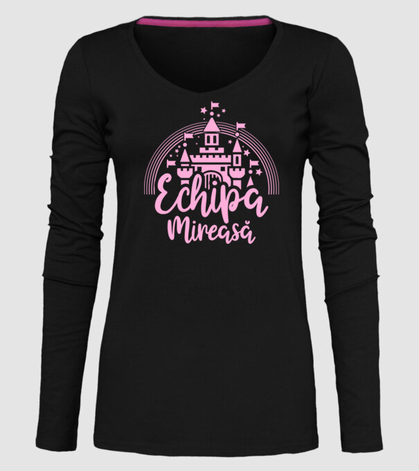 Prinţesă mireasă model negru pe tricou