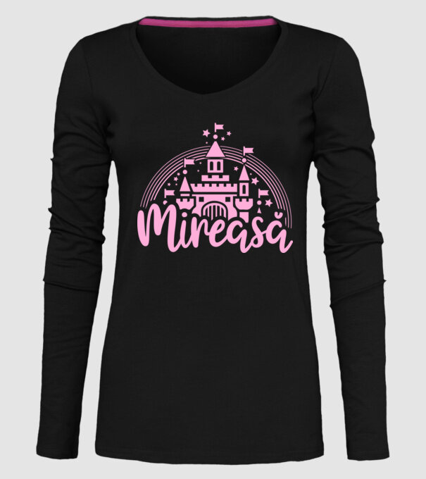 Prinţesă mireasă model negru pe tricou
