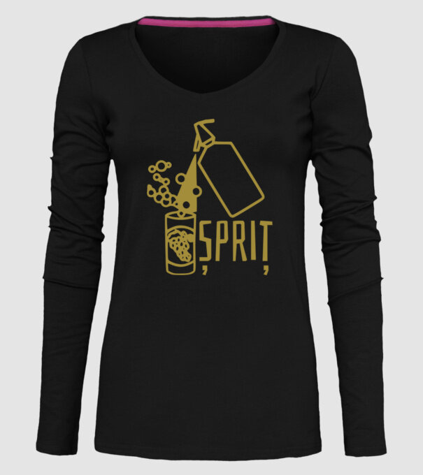 Șpriț model negru pe tricou