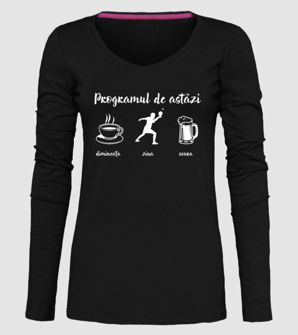 programul de astăzi: dimineața, ziua, seara model negru pe tricou
