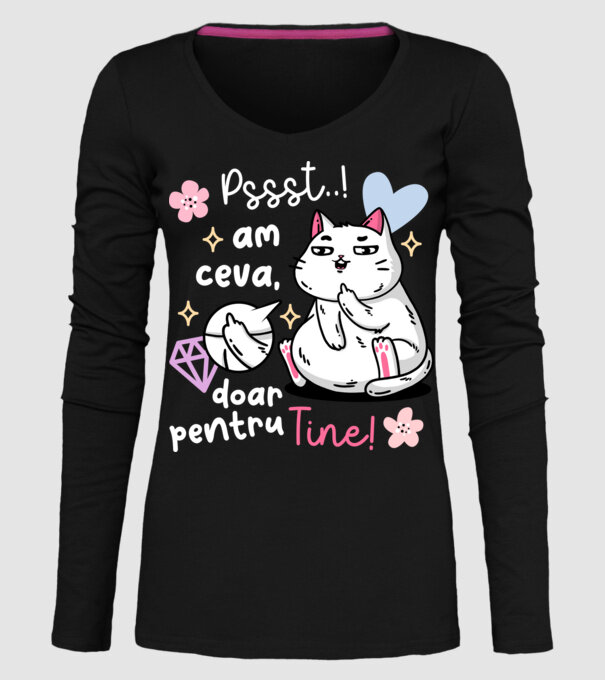 Pssst, am ceva doar pentru tine! model negru pe tricou