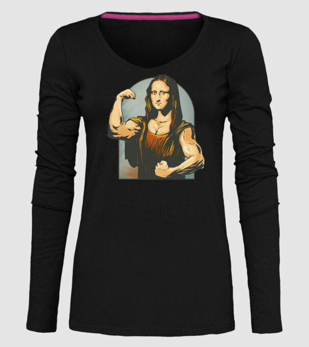 Pumped Mona model negru pe tricou