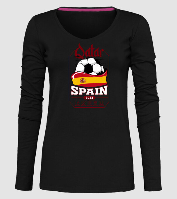 Qatar teams Spain model negru pe tricou