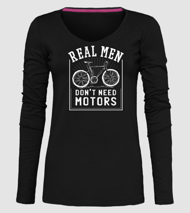 real man dont need motors model negru pe tricou