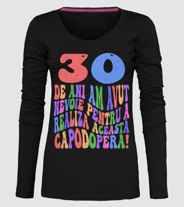 Realiza această capodoperă 30 model negru pe tricou