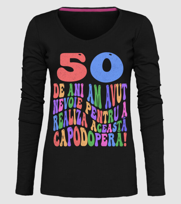 Realiza această capodoperă 50 model negru pe tricou