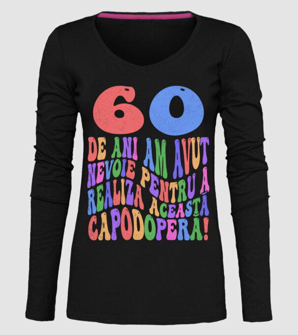 Realiza această capodoperă 60 model negru pe tricou