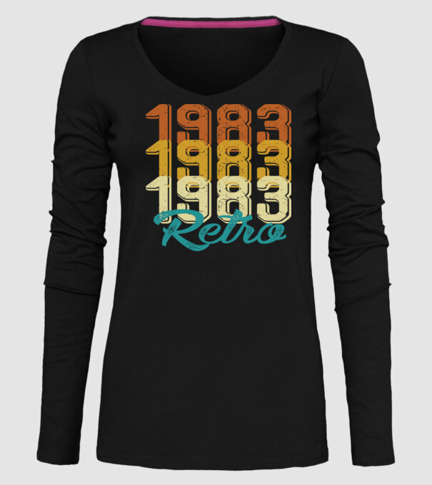 Retro 1983 model negru pe tricou