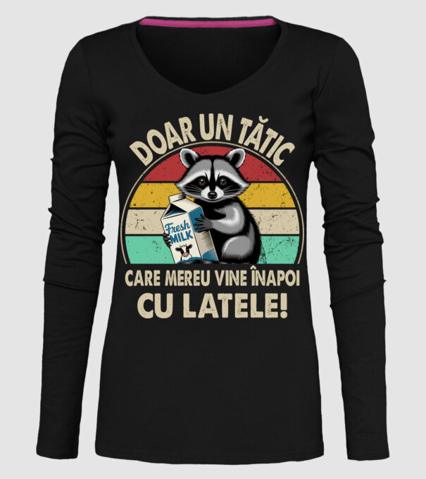 Retro Apa aki visszajött a tejjel RO model negru pe tricou