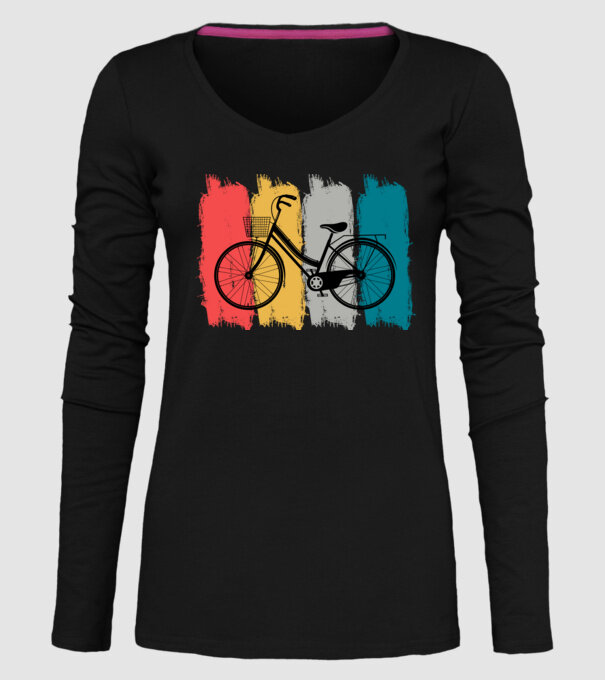 Retro city bike model negru pe tricou
