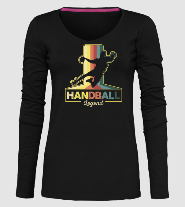 Retro Handball legend model negru pe tricou