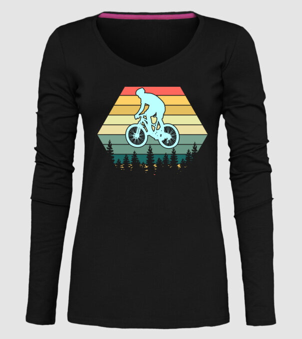retro mountain bike model negru pe tricou