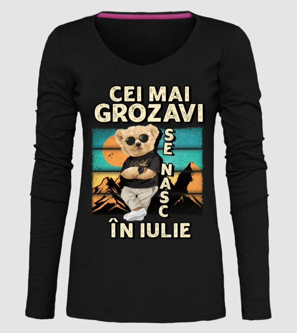 RETRO teddy IULIE model negru pe tricou