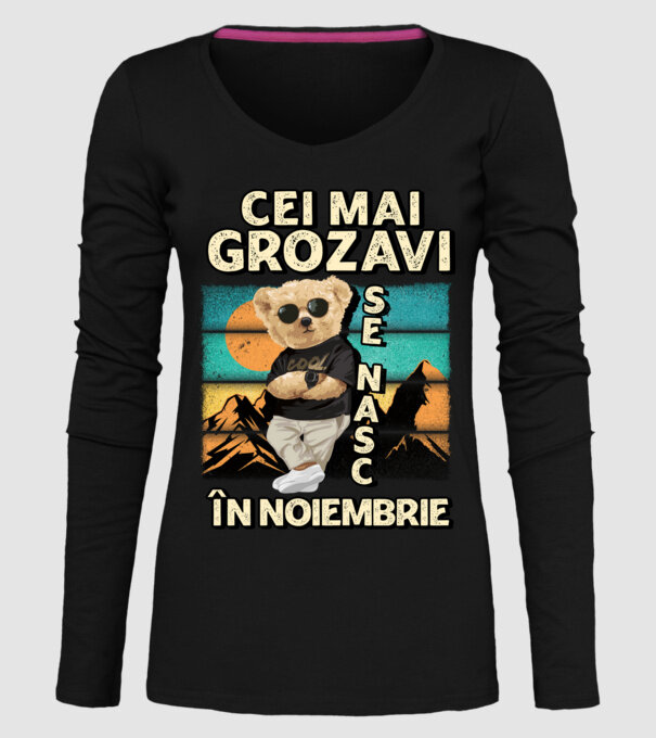 RETRO teddy NOIEMBRIE model negru pe tricou