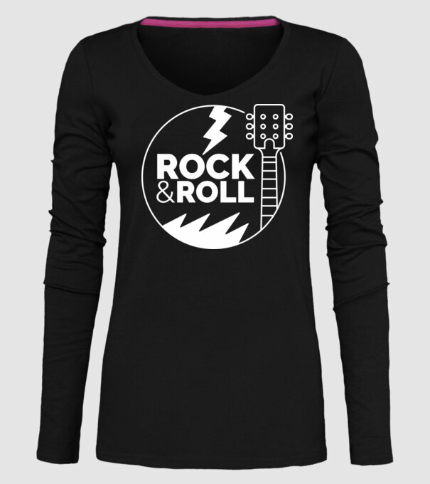 Rock n roll model negru pe tricou