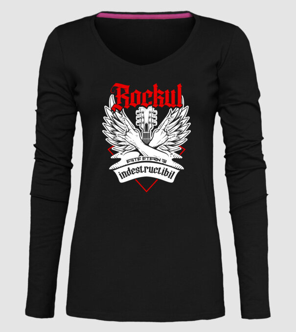 Rockul este etern și indestructibil model negru pe tricou