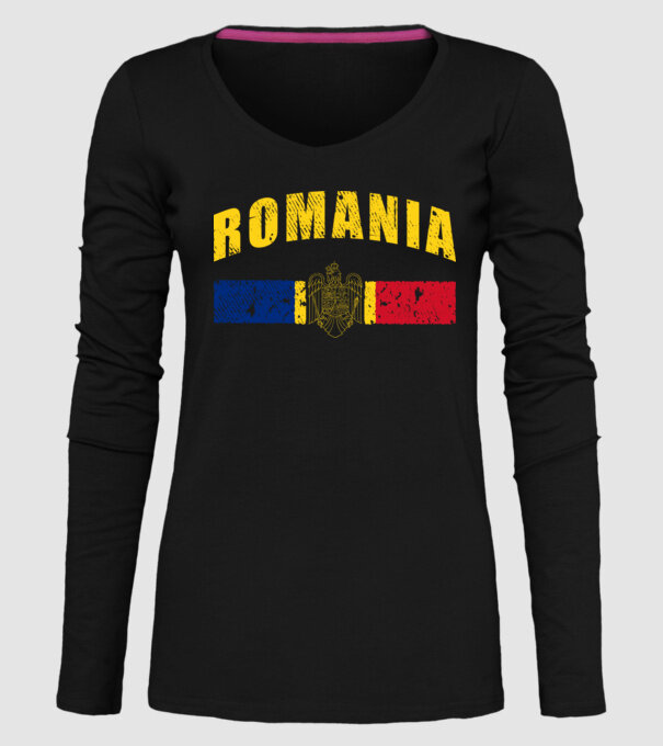 Romania coat of arms model negru pe tricou