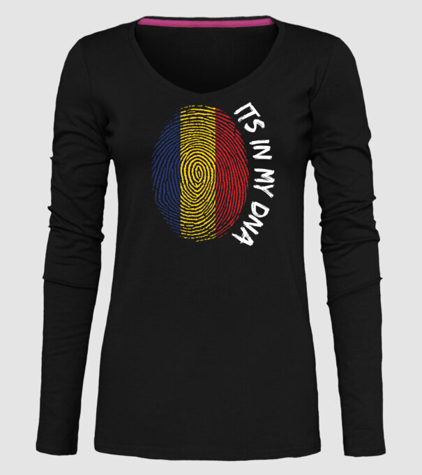 România fingerprint model negru pe tricou